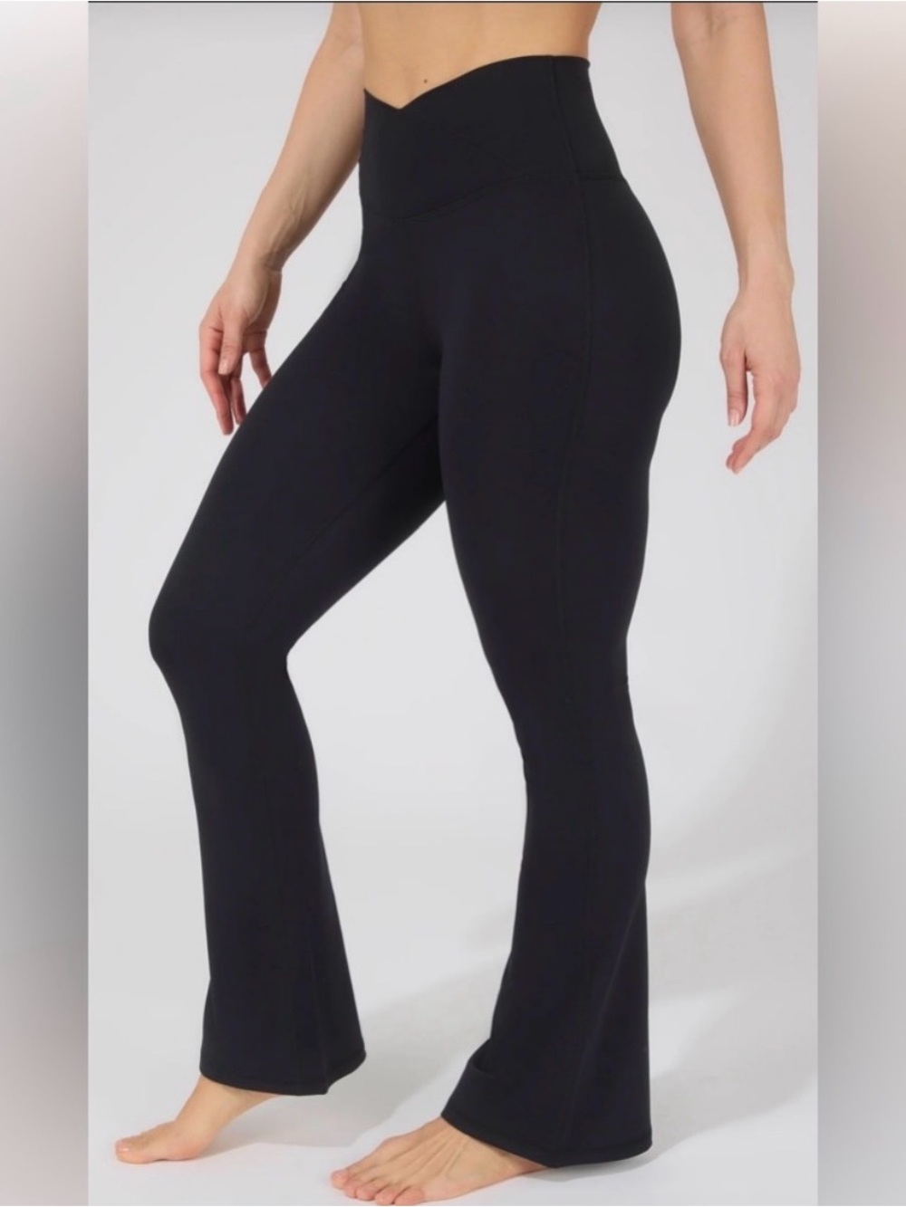 Yogalicious Black High-Waist Flare Yoga Pants